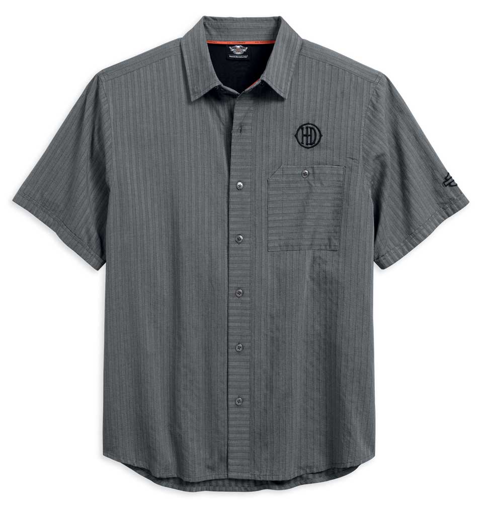 Harley-Davidson® Men's Performance Vented Textured Stripe Woven