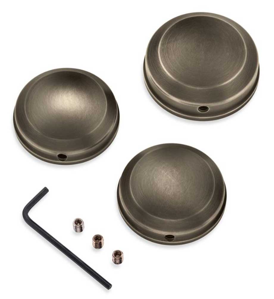 Harley-Davidson Brass Upper Fork Stem Covers - Three Piece Cover Kit 45500308 - Wisconsin Harley-Davidson
