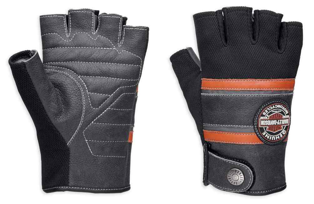 Harley-Davidson® Men's Mixed Media Fingerless Gloves w/ Coolcore