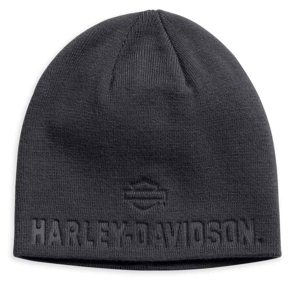 Harley-Davidson® Men's Debossed H-D Knit Beanie Hat, Asphalt
