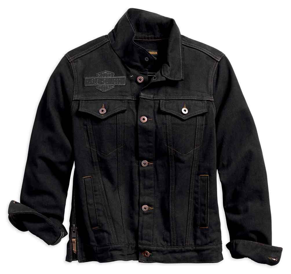 Harley-Davidson Women's Winged Applique Denim Jacket, Black 98593-18VW - Wisconsin Harley-Davidson