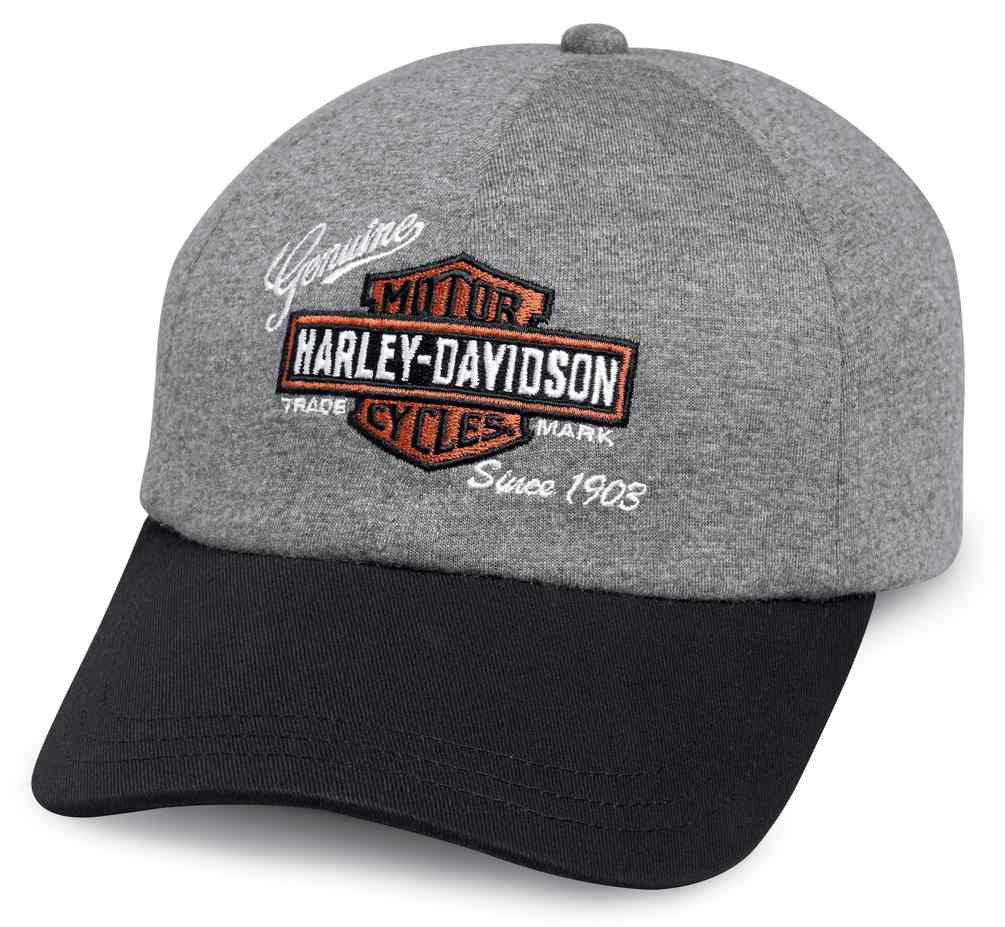 Harley-Davidson Women's Embroidered Logo Jersey Baseball Cap, Gray 99447-18VW - Wisconsin Harley-Davidson