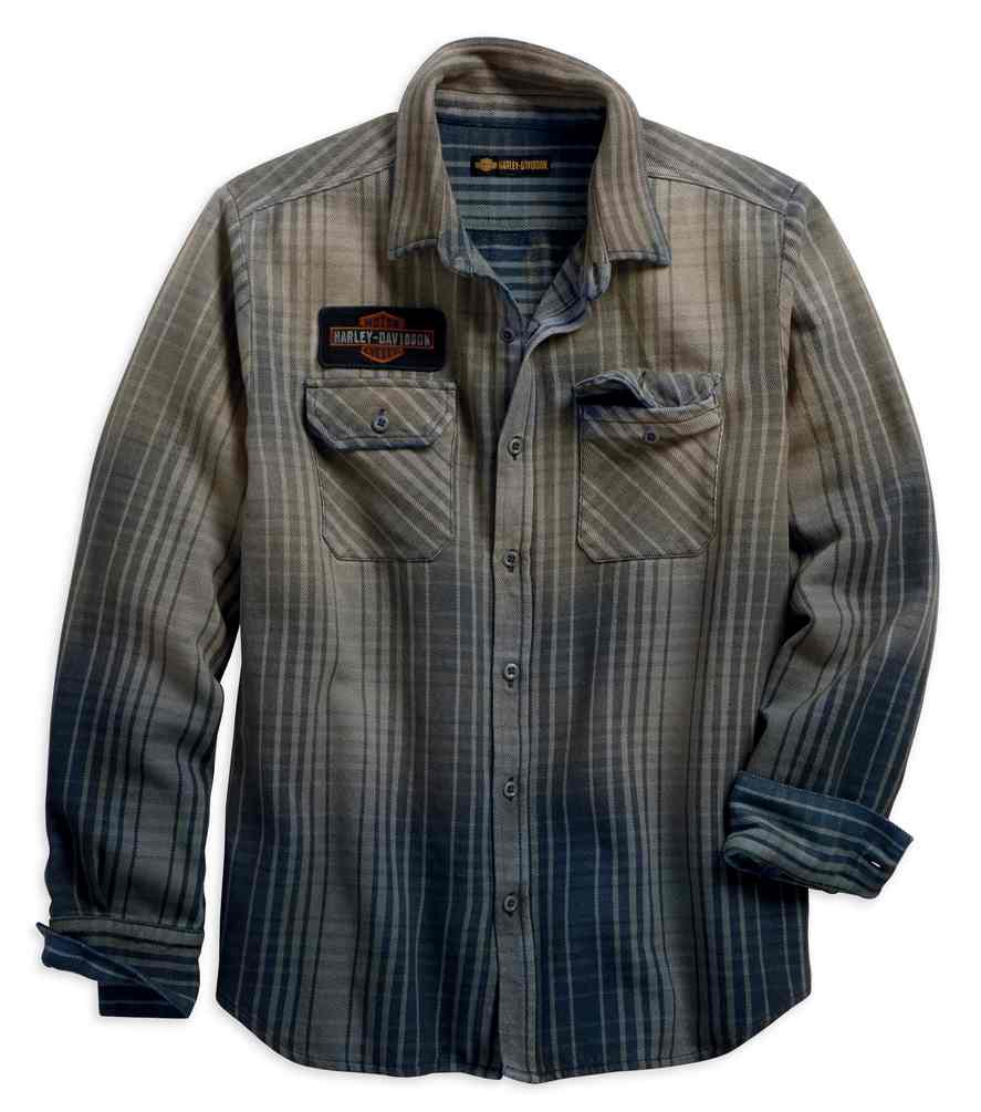 Harley-Davidson Men's Schematic Plaid Slim Fit Long Sleeve Shirt 99097-18VM - Wisconsin Harley-Davidson