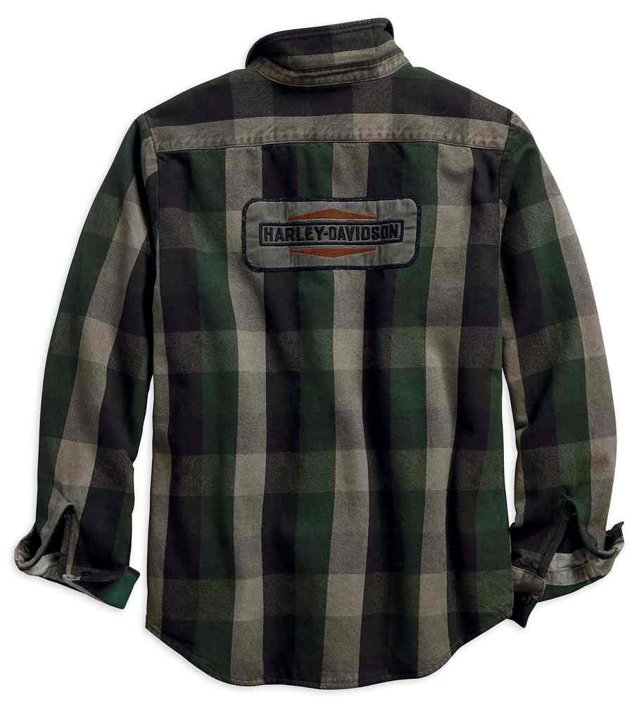 Harley-Davidson Free Shipping - Harley-Davidson Men's Applique Plaid Long Sleeve Slim Fit Woven Shirt 99096-18VM - Free Shipping on many products plus Orders Over $99