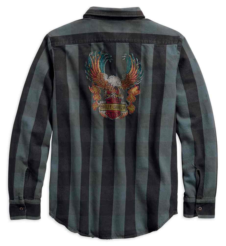 Harley-Davidson Free Shipping - Harley-Davidson Men's Eagle Plaid Slim Fit Long Sleeve Woven Shirt 99095-18VM - Free Shipping on many products plus Orders Over $99