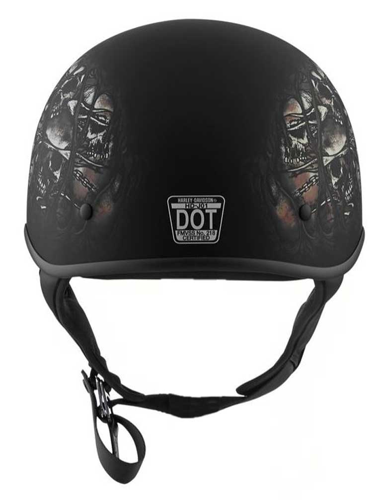 Harley-Davidson Free Shipping - Harley-Davidson Men's Gnashing Low Profile J01 Half Helmet, Black 98175-18VX - Free Shipping on many products plus Orders Over $99