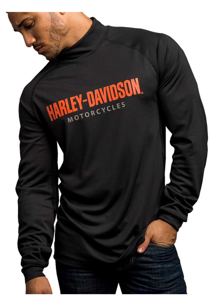 Harley Davidson Men S Turn To Victory Performance Mock Neck Shirt