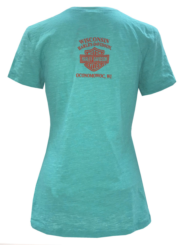 Harley-Davidson Free Shipping - Harley-Davidson Women's Boots On Fire Deep V-Neck Short Sleeve Tee 5J05-HF2U - Free Shipping on many products plus Orders Over $99