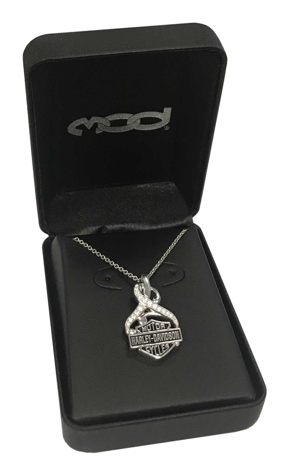 Harley-Davidson Women's Bling Crystal Filigree B&S Necklace, Silver HDN0409-16 - No Hassle Returns at Wisconsin Harley