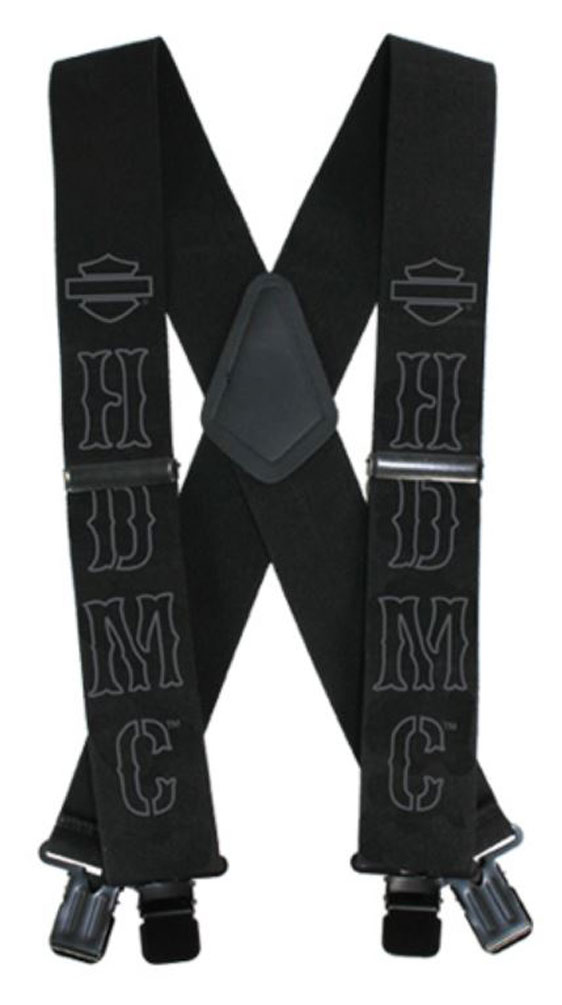 Harley-Davidson® Men's HDMC Black Suspenders, Long Size 48