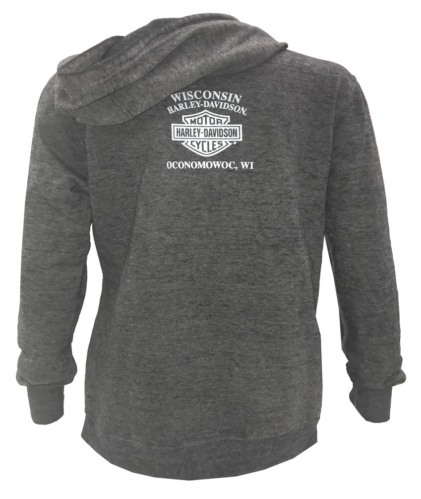 Harley-Davidson Free Shipping - Harley-Davidson Women's Jagged Fury Charcoal Gray Full-Zip Hoodie 5K0V-HF39 - Free Shipping on many products plus Orders Over $99
