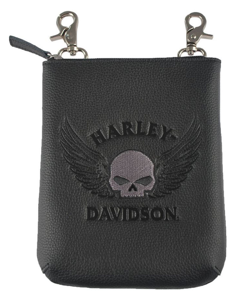 Harley-Davidson Womens Embossed Skull Crossbody Leather Purse