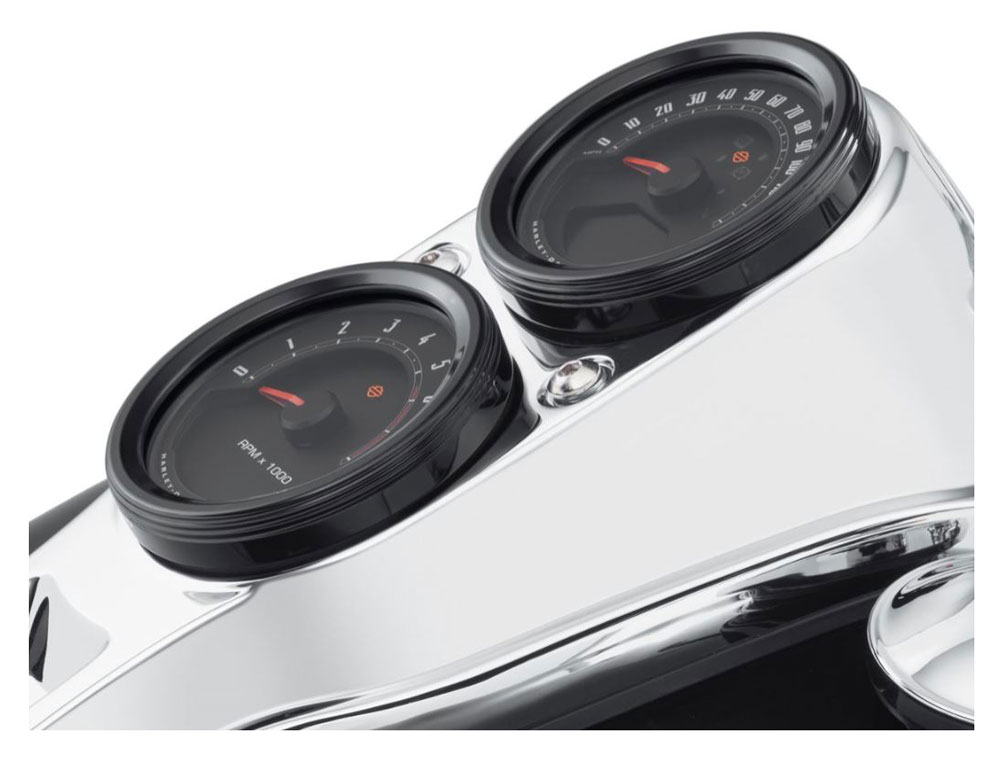 Harley-Davidson 5 in. Defiance Tank Gauge Bezel - Black Anodized Finish 61400440 - Wisconsin Harley-Davidson