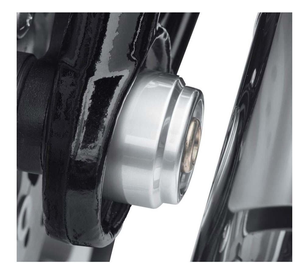 Harley-Davidson Fat Boy & Breakout Rear Axle Nut Covers - Satin Chrome 43000111 - No Hassle Returns at Wisconsin Harley