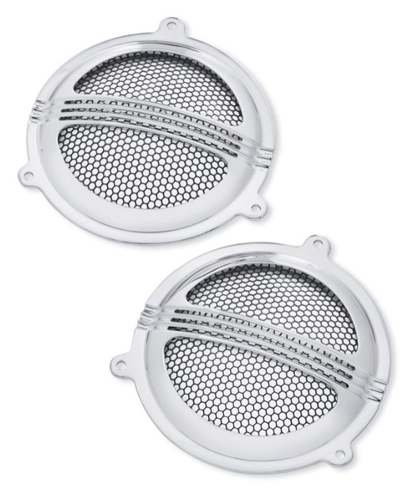 Harley-Davidson Defiance Batwing Fairing Speaker Grills - Chrome Finish 76000685 - Wisconsin Harley-Davidson