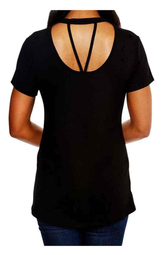 Harley-Davidson Women's Crack The Whip Embellished Short Sleeve Tee, Black - No Hassle Returns at Wisconsin Harley