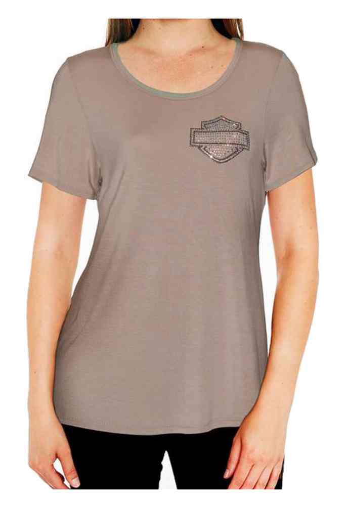 Harley-Davidson Women's BNS Sleepy Embellished B&S Short Sleeve Lounge Shirt - Wisconsin Harley-Davidson
