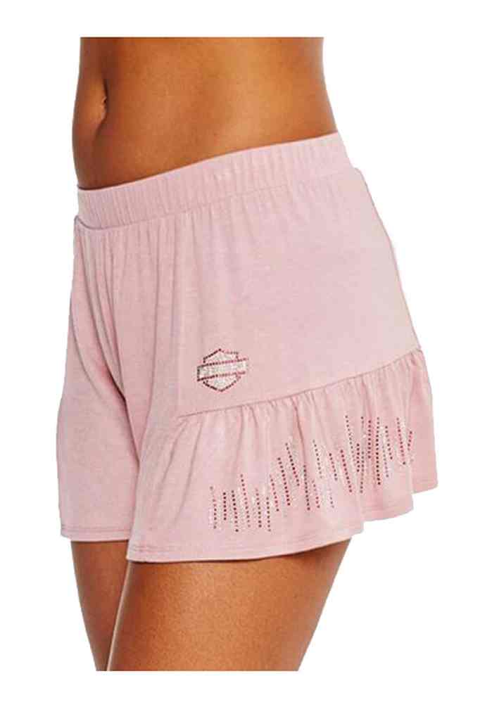 Harley-Davidson Free Shipping - Harley-Davidson Women's BNS Flair Embellished Side Pleated Sleep Shorts, Pink - Free Shipping on many products plus Orders Over $99