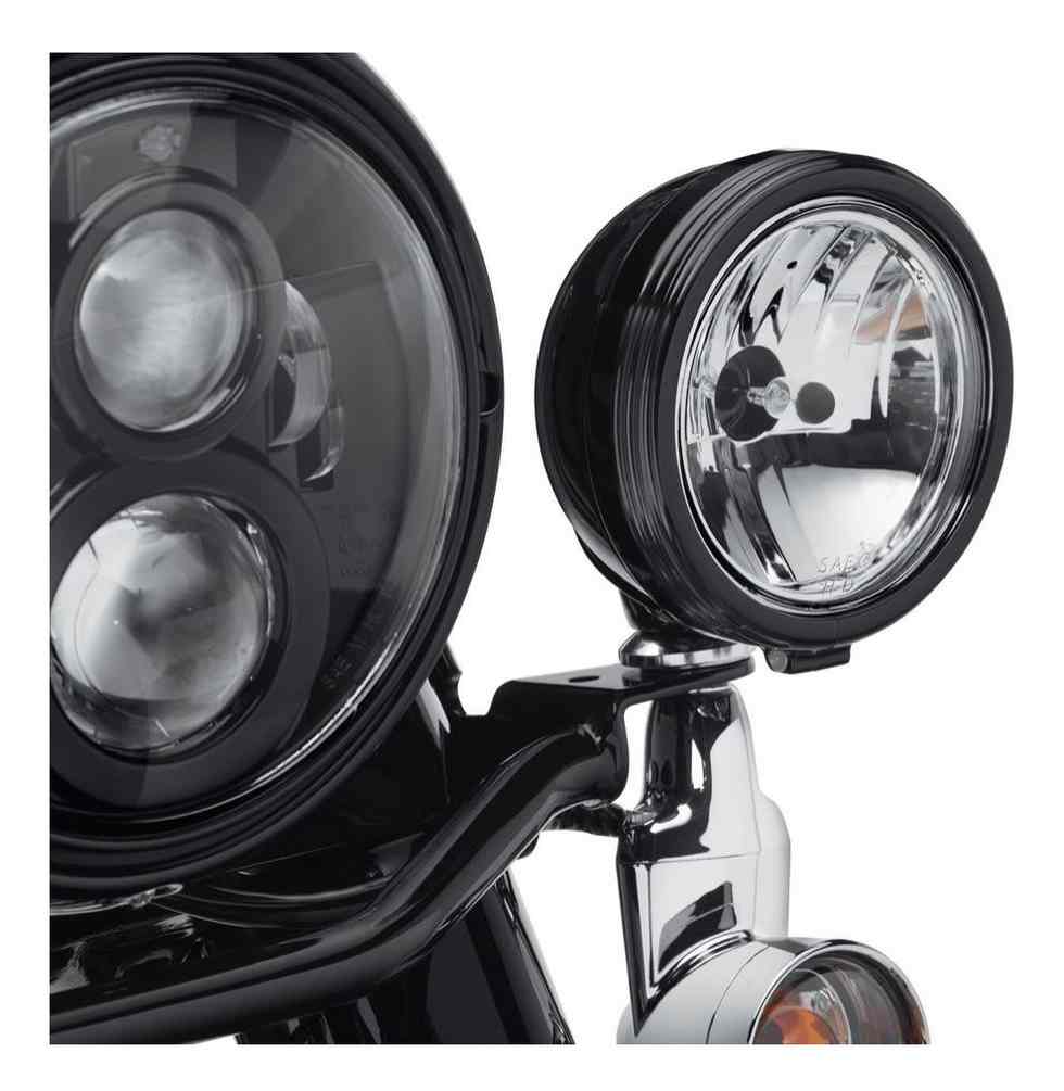 Harley-Davidson 4in Defiance Auxiliary Lamp Trim Rings - Black Anodized 61400354 - Largest Selection of Harley-Davidson Products
