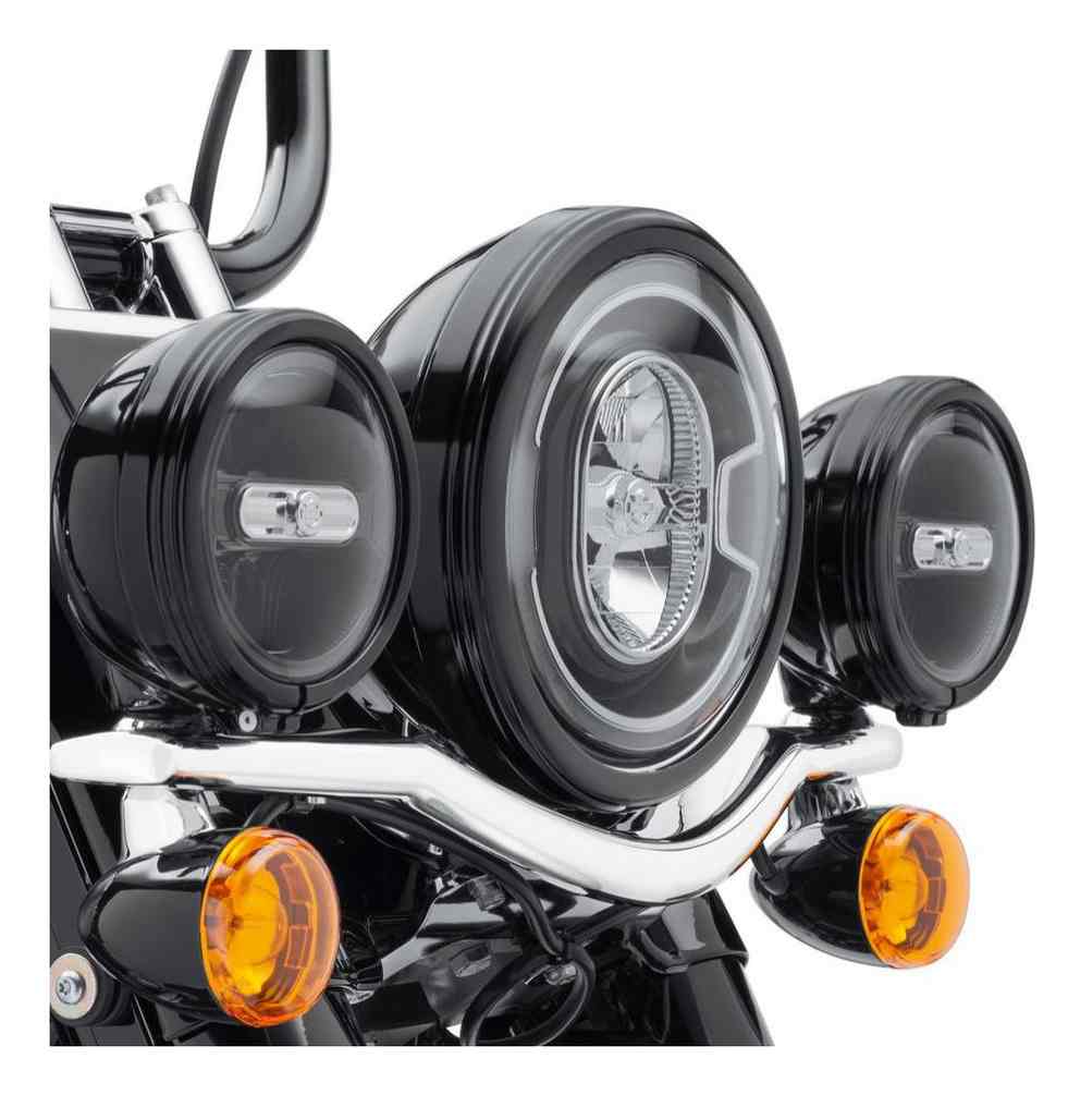 Harley-Davidson 4in Defiance Auxiliary Lamp Trim Rings - Black Anodized 61400354 - No Hassle Returns at Wisconsin Harley