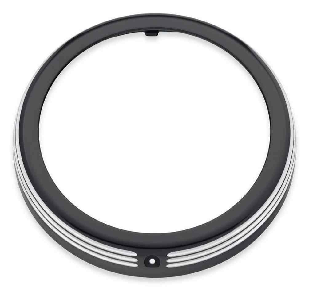 Harley-Davidson 7 in. Defiance Headlamp Trim Ring - Black Machine Cut 61400349 - No Hassle Returns at Wisconsin Harley