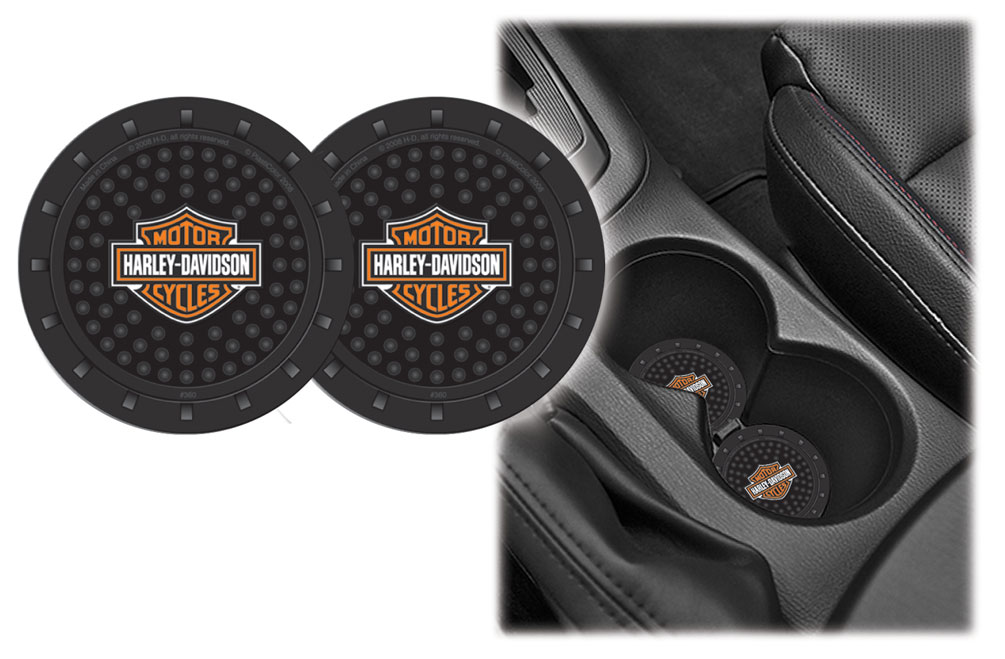 Harley-Davidson Free Shipping - Harley-Davidson Orange Bar & Shield Drink Holder Coasters, Set of 2 CG625 - Free Shipping on many products plus Orders Over $99