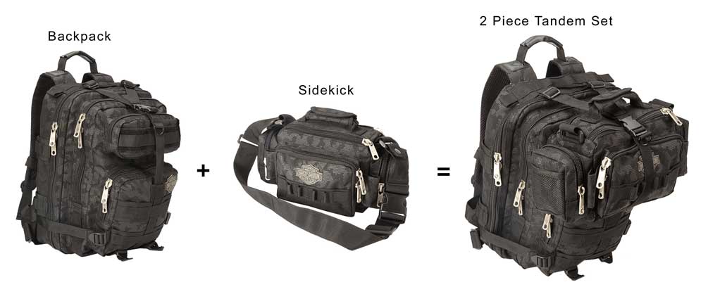 Harley-Davidson® Molle Backpack with Piggy-Back Option, Gray 99401