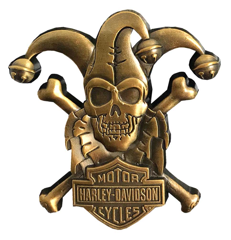 Harley-Davidson® 3D Cast Clown Skull Emblem Metal Pin, Copper
