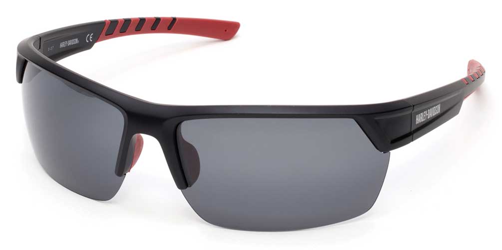 Harley-Davidson Men's H-D Semi-Rimless Sunglasses Matte Black Frame & Smoke Lens - Wisconsin Harley-Davidson