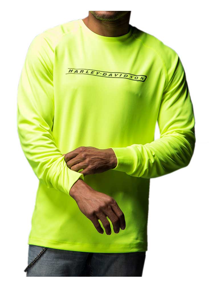 Harley-Davidson Men's Fire Embodied Performance Wicking Shirt, Yellow 5P32-HD2Z - Wisconsin Harley-Davidson