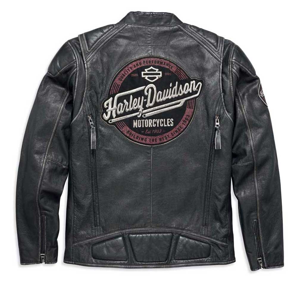 Harley-Davidson® Men's Rustlers Genuine Leather Riding Jacket, Black ...