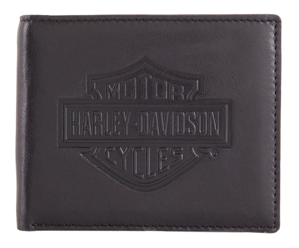 Harley-Davidson Men's Classic Bi-Fold RFID Wallet w/ Coin Pocket HDMWA11487 - Wisconsin Harley-Davidson
