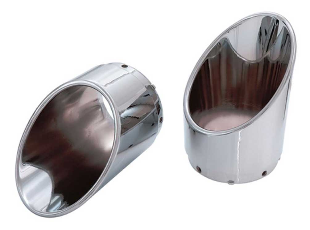 Ciro Slanted Muffler Pair Tips - Fits All 4 in. Straight or Megaphone Mufflers - Wisconsin Harley-Davidson