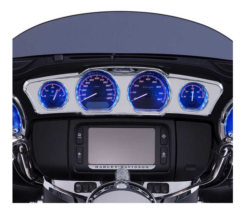 Ciro Multi-Color LED Dash Accents, Fits 14-up Harley Touring Models Chrome 42200 - No Hassle Returns at Wisconsin Harley