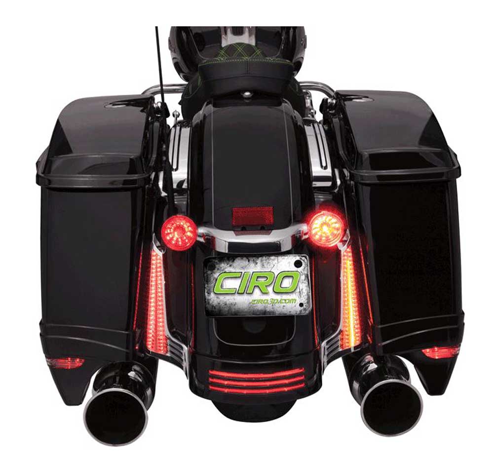 Ciro Filler Panel LED Lights, Fits '06-'09 Street Glide FLHX, Chrome or Black - Wisconsin Harley-Davidson
