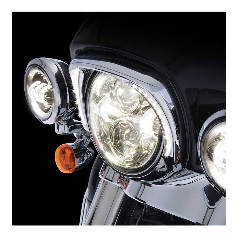Ciro Fang LED Headlight Bezels, Fits Harley '14-up Touring Models - Chrome 45200 - Largest Selection of Harley-Davidson Products