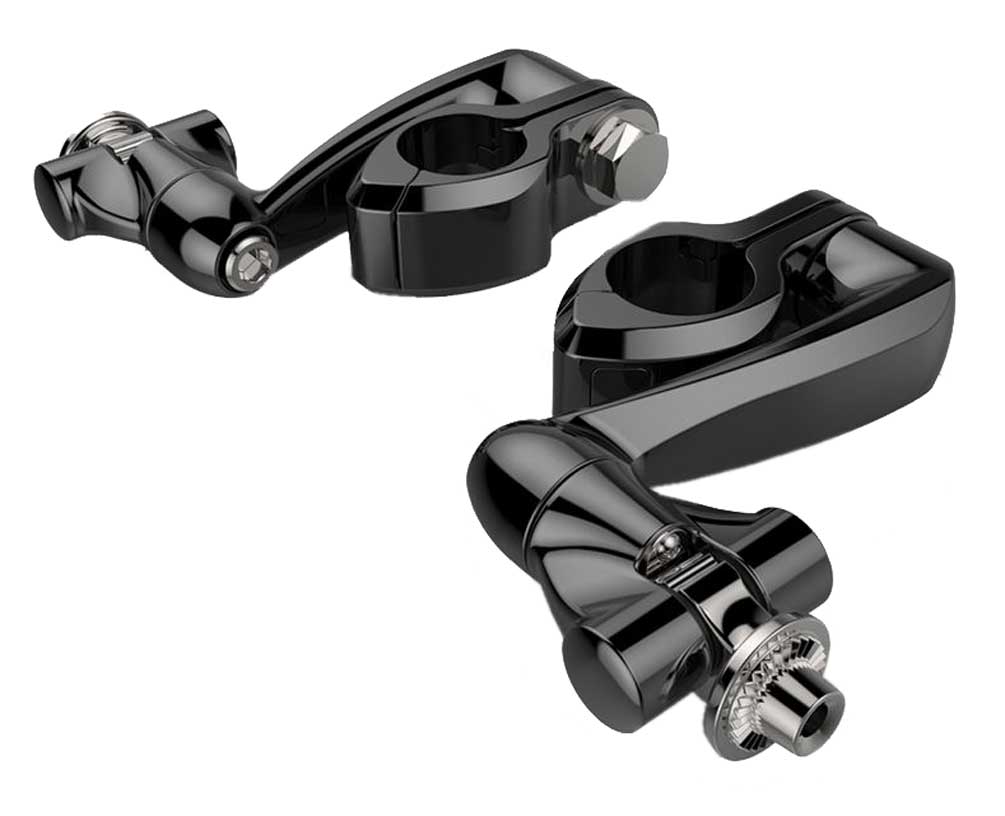 Harley-Davidson Free Shipping - Ciro Hingeless Clamps w/ Clevis, Peg Mounts & Extension Arm, Chrome or Black - Free Shipping on many products plus Orders Over $99