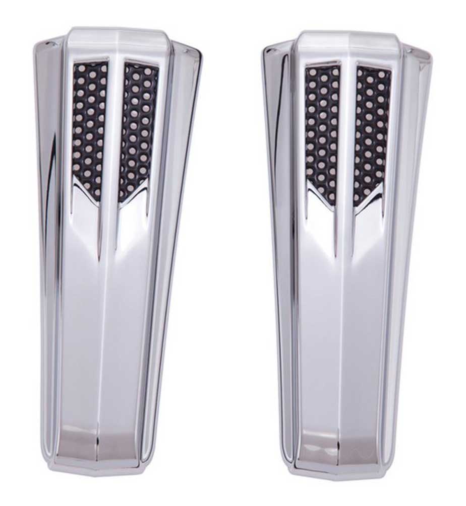 Ciro Upper Fork Tin Accents, All H-D FL Models, Sold in Pairs - Chrome or Black - Wisconsin Harley-Davidson