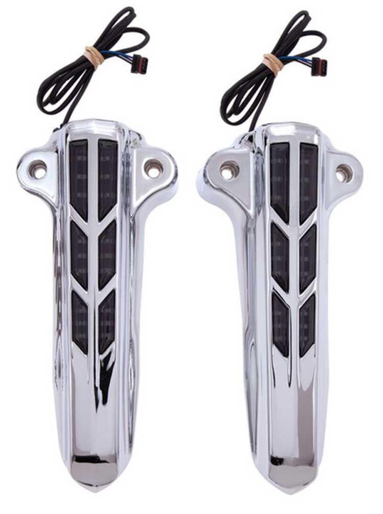 Ciro Lighted Forkini Lower Leg Custom Covers, Sold in Pairs - Chrome or Black - Wisconsin Harley-Davidson