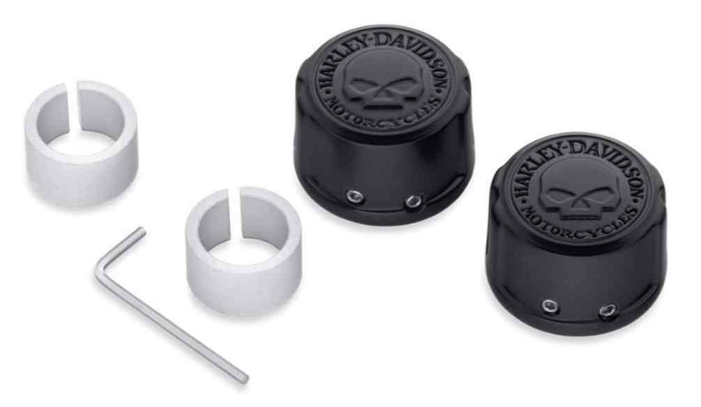 Harley-Davidson Willie G Skull Front Axle Nut Covers, Multi-Fit Item 43000096 - Wisconsin Harley-Davidson