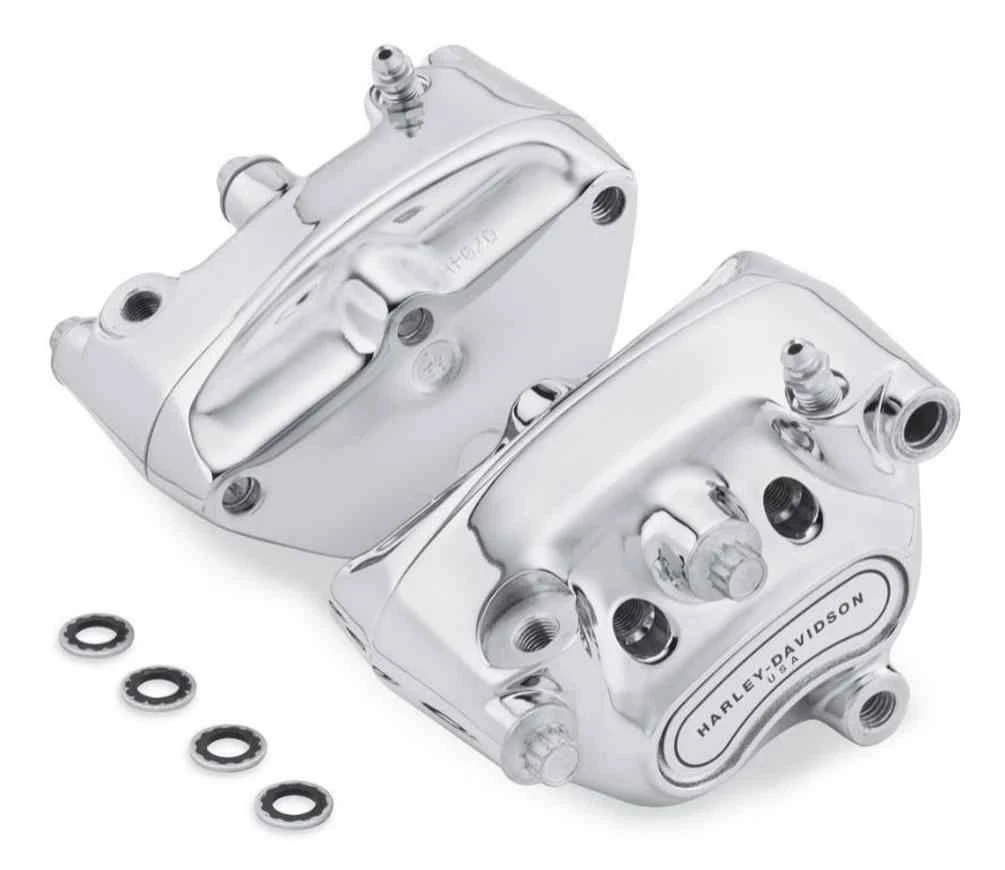Harley-Davidson Front Dual Disc Caliper Kit, Multi-Fit Item - Chrome 44392-00A - Wisconsin Harley-Davidson