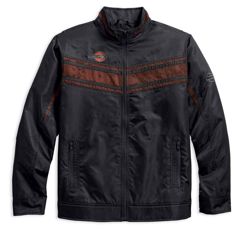 Harley-Davidson Men's Lightweight Mesh Accent Nylon Jacket, Black 97454-18VM - Wisconsin Harley-Davidson