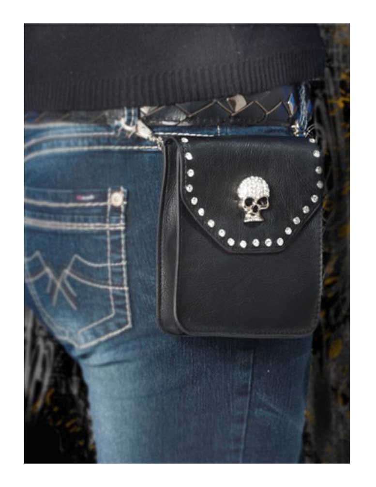 Harley-Davidson Free Shipping - That's A Wrap Women's Rhinestone Studded Skull Leather Hip Bag, Black 98144 - Free Shipping on many products plus Orders Over $99