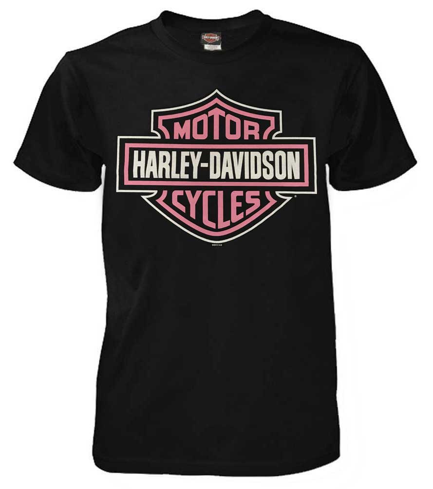 Harley-Davidson Men's Pink Bar & Shield Short Sleeve T-Shirt, Black 5L33-D272 - Wisconsin Harley-Davidson