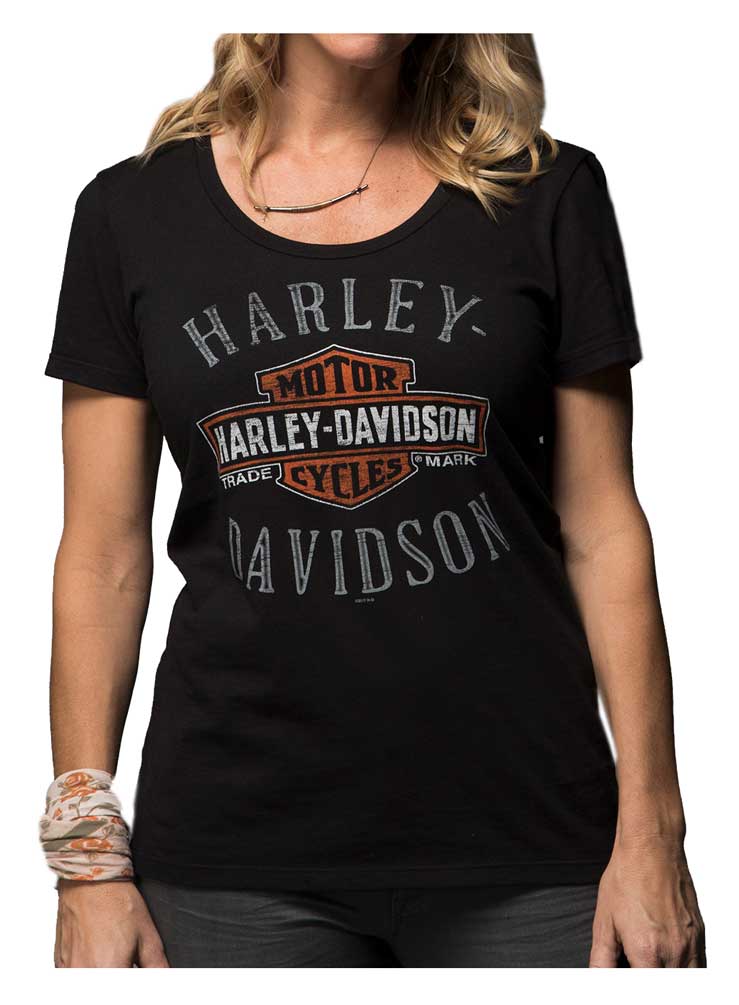 Harley-Davidson Women's Endless Beauty Short Sleeve Scoop Tee, Black 5L32-HE91 - Wisconsin Harley-Davidson