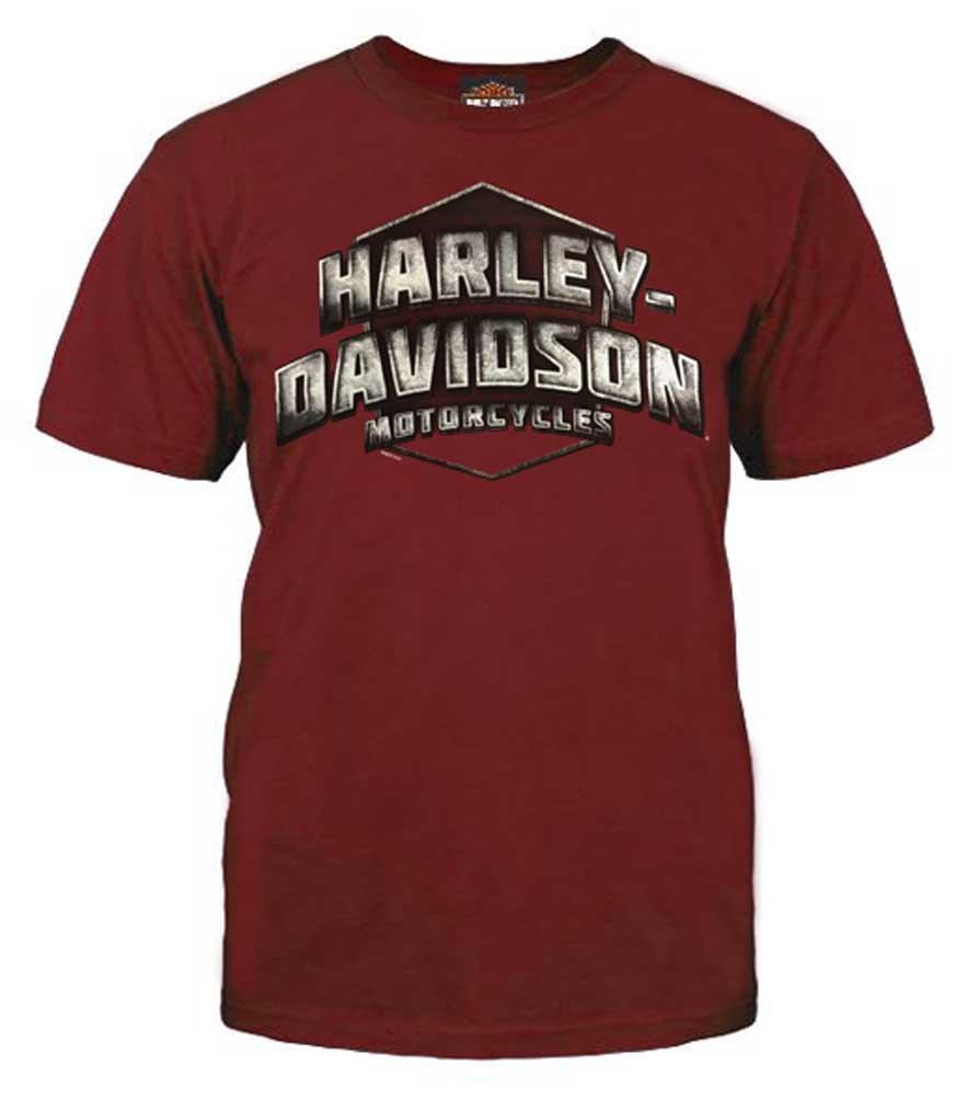 Harley-Davidson Men's Metal Heritage Short Sleeve Basic T-Shirt, Red 5L33-HF1Q - Wisconsin Harley-Davidson