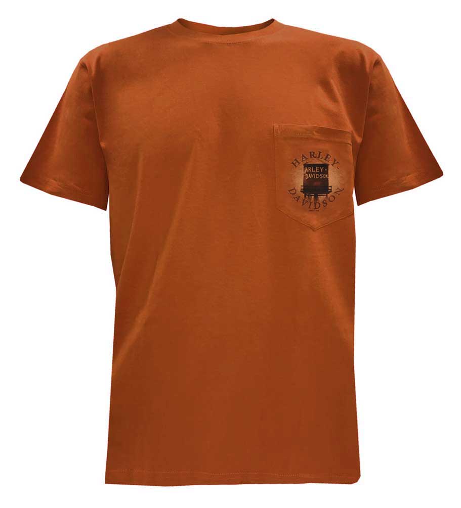 Harley-Davidson Men's Technic Overview Chest Pocket T-Shirt, Orange 5L38-HF1W - Wisconsin Harley-Davidson