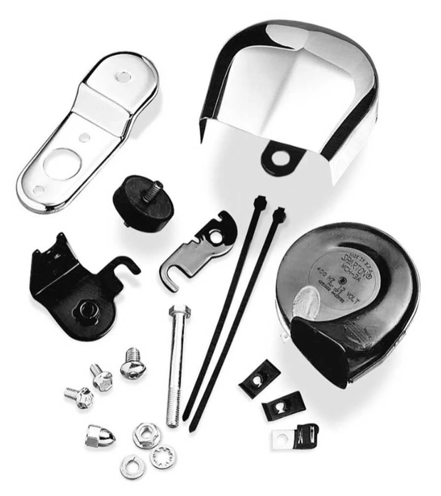 Harley-Davidson Side-Mount Horn Kit - Chrome, Multi-Fit Item 69112-95E - Wisconsin Harley-Davidson