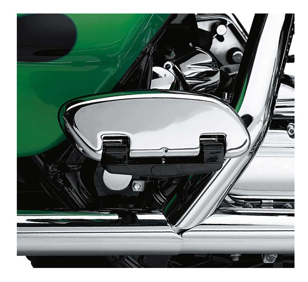 Harley-Davidson Free Shipping - Harley-Davidson Swept Wing Passenger Footboard Pans - Chrome Smooth 50716-04 - Free Shipping on many products plus Orders Over $99