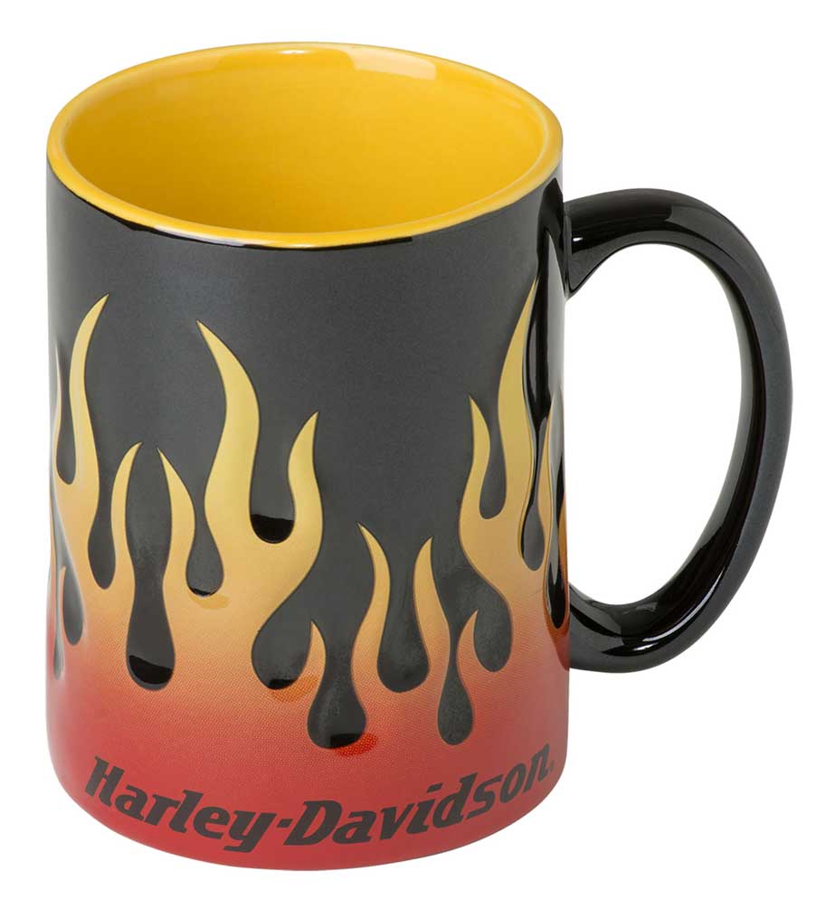 Harley-Davidson Core Sculpted Flames Coffee Mug, 15 oz. - Black HDX-98604 - Wisconsin Harley-Davidson